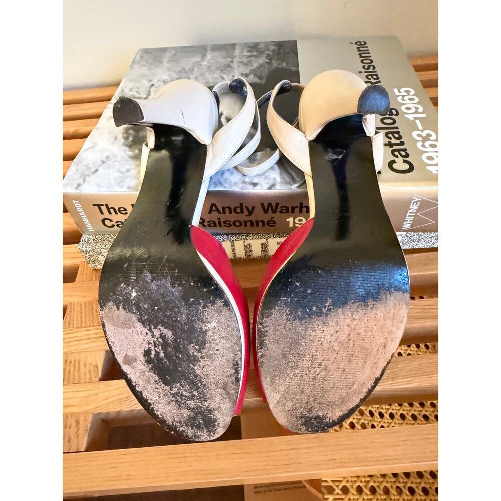 Vintage Marc Jacobs Colorblock Leather Ankle Strap Heels Size 38.5 - Picture 7 of 7